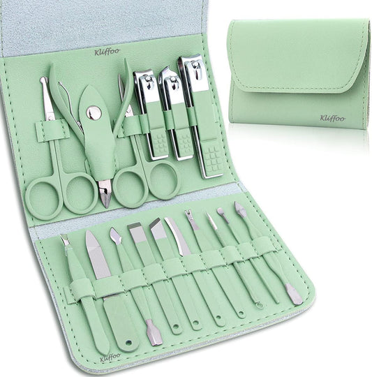 Multi-Color 16-in-1 Manicure Pedicure Set with Acne Remover Tools