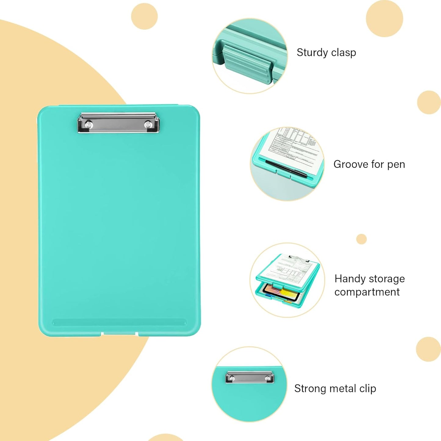 A4 Clip Pad / Clipboard with Storage Case – Keep Your Documents Safe, Secure & Always Organized