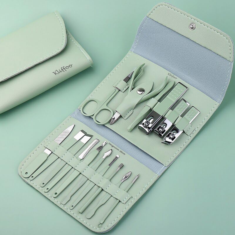 Multi-Color 16-in-1 Manicure Pedicure Set with Acne Remover Tools