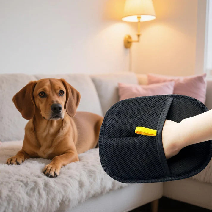 Pet Hair Remover Gloves – Electrostatic, Reusable Cat & Dog Hair Removal Tool for Sofa, Carpet & Furniture