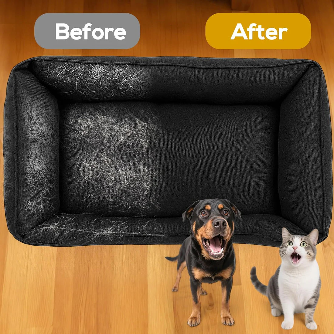 Pet Hair Remover Gloves – Electrostatic, Reusable Cat & Dog Hair Removal Tool for Sofa, Carpet & Furniture