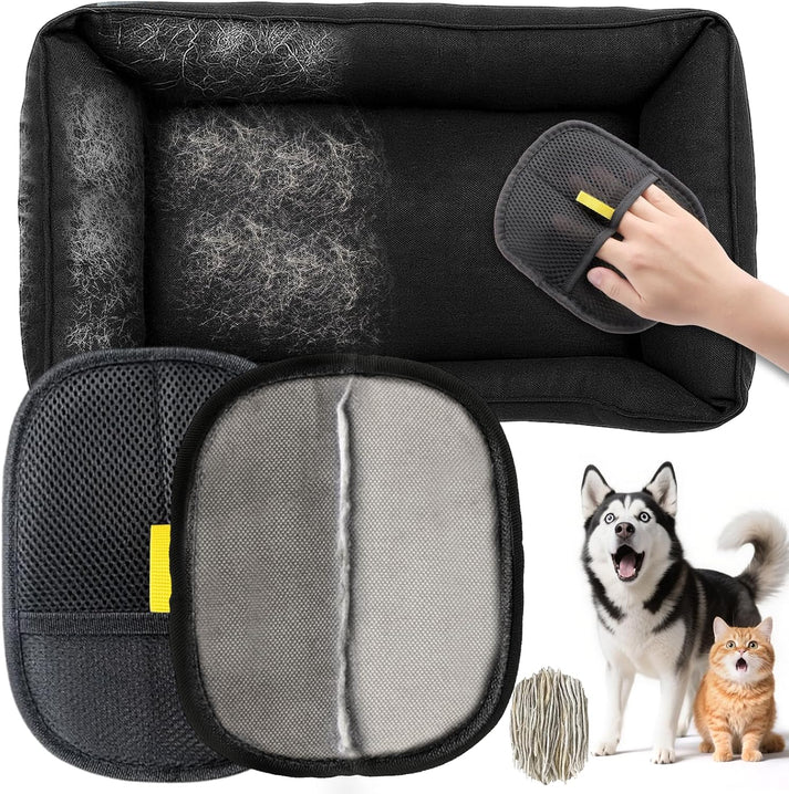 Pet Hair Remover Gloves – Electrostatic, Reusable Cat & Dog Hair Removal Tool for Sofa, Carpet & Furniture