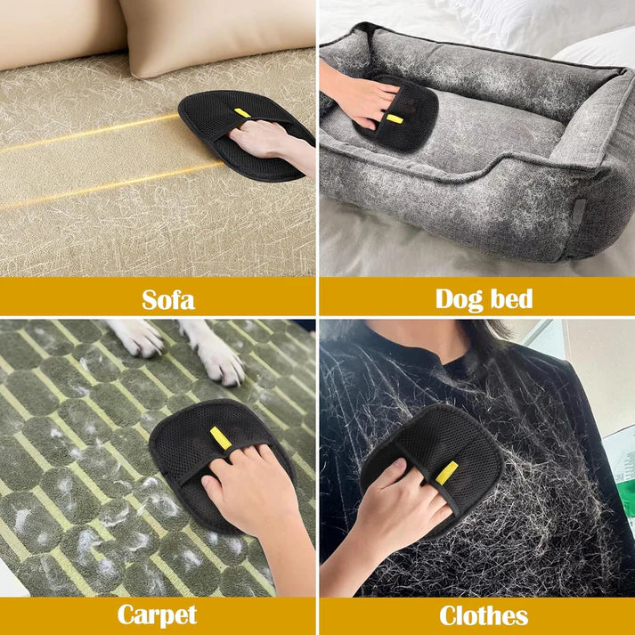 Pet Hair Remover Gloves – Electrostatic, Reusable Cat & Dog Hair Removal Tool for Sofa, Carpet & Furniture